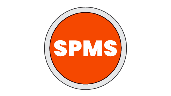 Illustration of the text "SPMS" in a circle