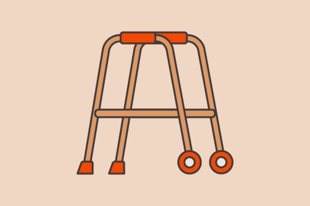 Illustration d'un déambulateur