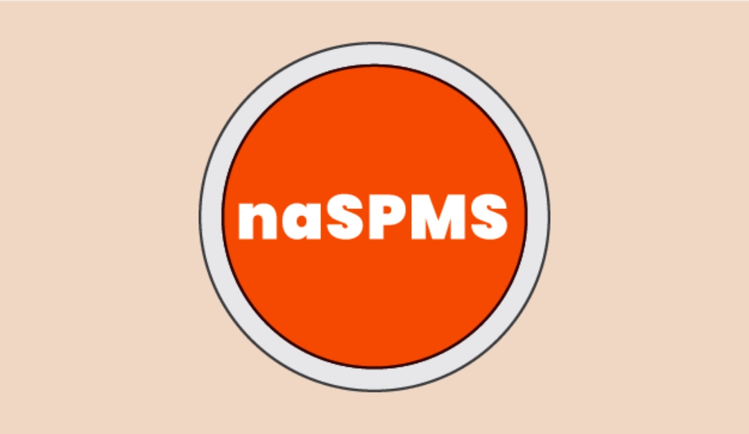 An orange circle with naSPMS written in it